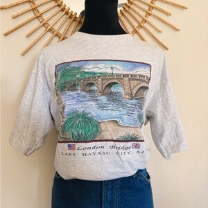 Gray London Bridge Graphic T-Shirt